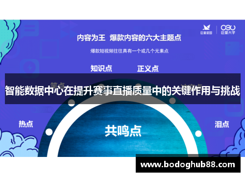 智能数据中心在提升赛事直播质量中的关键作用与挑战